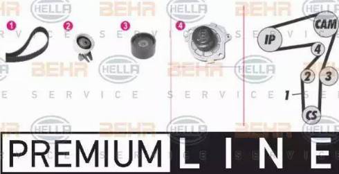 BEHR HELLA Service 8MP 376 812-811 - Водяной насос + комплект зубчатого ремня ГРМ unicars.by