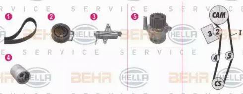 BEHR HELLA Service 8MP 376 812-881 - Водяной насос + комплект зубчатого ремня ГРМ unicars.by