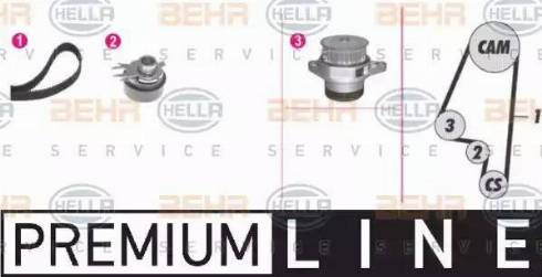 BEHR HELLA Service 8MP 376 812-831 - Водяной насос + комплект зубчатого ремня ГРМ unicars.by