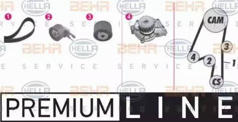 BEHR HELLA Service 8MP 376 812-871 - Водяной насос + комплект зубчатого ремня ГРМ unicars.by