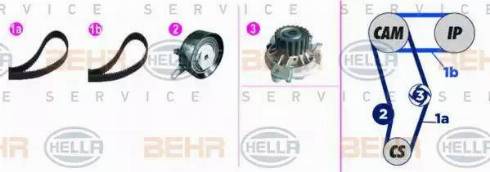 BEHR HELLA Service 8MP 376 817-891 - Водяной насос + комплект зубчатого ремня ГРМ unicars.by