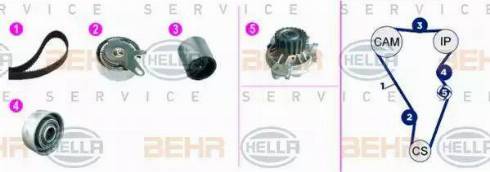 BEHR HELLA Service 8MP 376 817-851 - Водяной насос + комплект зубчатого ремня ГРМ unicars.by