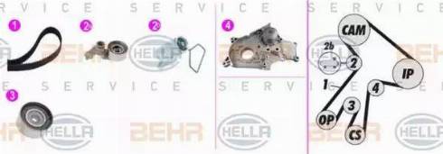 BEHR HELLA Service 8MP 376 817-861 - Водяной насос + комплект зубчатого ремня ГРМ unicars.by