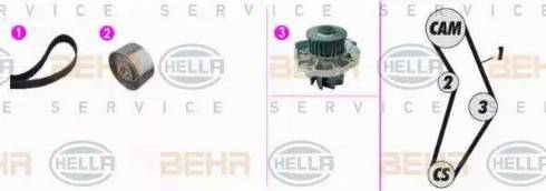 BEHR HELLA Service 8MP 376 817-801 - Водяной насос + комплект зубчатого ремня ГРМ unicars.by