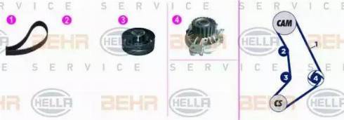 BEHR HELLA Service 8MP 376 817-881 - Водяной насос + комплект зубчатого ремня ГРМ unicars.by