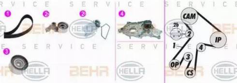 BEHR HELLA Service 8MP 376 817-871 - Водяной насос + комплект зубчатого ремня ГРМ unicars.by