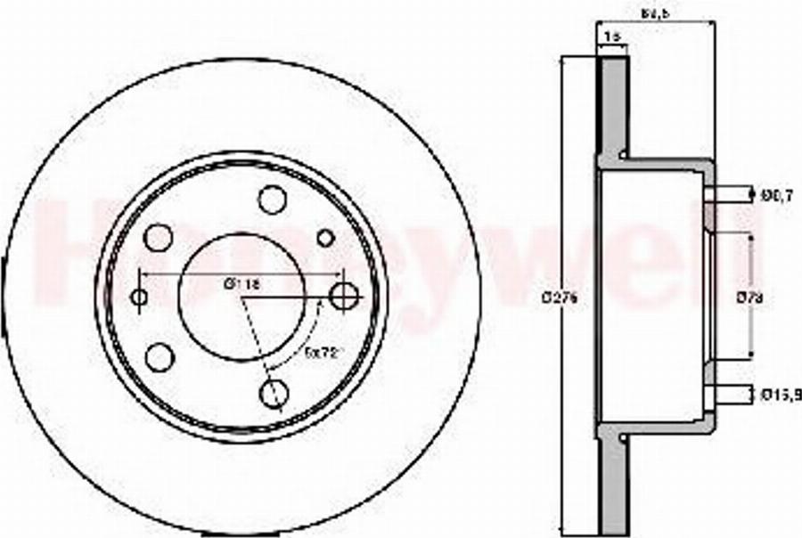 BENDIX 562480B - Тормозной диск unicars.by