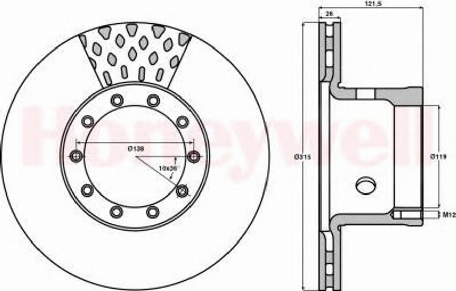 BENDIX 567122B - Тормозной диск unicars.by