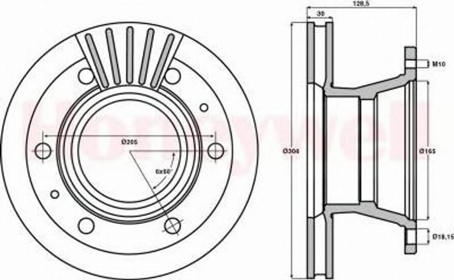 BENDIX 567127B - Тормозной диск unicars.by