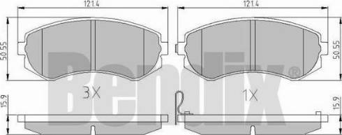 BENDIX 510944 - Тормозные колодки, дисковые, комплект unicars.by