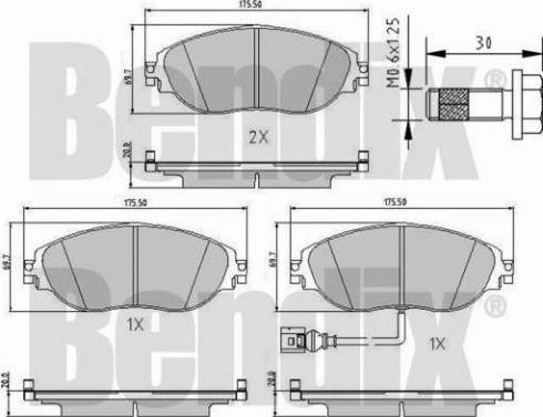 BENDIX 510947 - Тормозные колодки, дисковые, комплект unicars.by