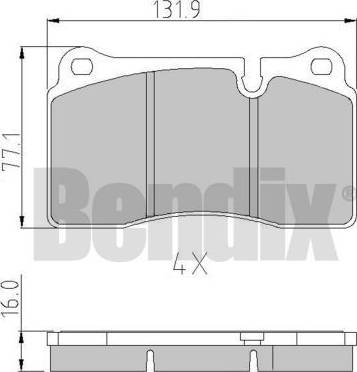 BENDIX 510958 - Тормозные колодки, дисковые, комплект unicars.by