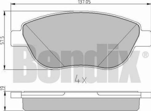 BENDIX 510961 - Тормозные колодки, дисковые, комплект unicars.by