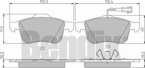 BENDIX 510905 - Тормозные колодки, дисковые, комплект unicars.by