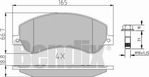 BENDIX 510911 - Тормозные колодки, дисковые, комплект unicars.by