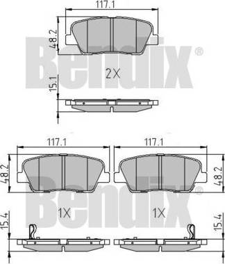 BENDIX 510918 - Тормозные колодки, дисковые, комплект unicars.by