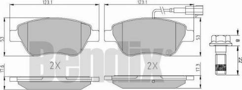 BENDIX 510912 - Тормозные колодки, дисковые, комплект unicars.by