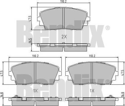 BENDIX 510984 - Тормозные колодки, дисковые, комплект unicars.by