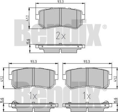 BENDIX 510983 - Тормозные колодки, дисковые, комплект unicars.by