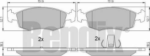 BENDIX 510939 - Тормозные колодки, дисковые, комплект unicars.by