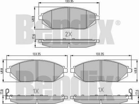 BENDIX 510924 - Тормозные колодки, дисковые, комплект unicars.by