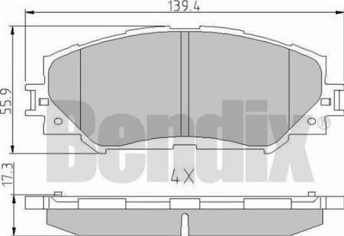 BENDIX 510499 - Тормозные колодки, дисковые, комплект unicars.by