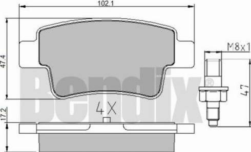 BENDIX 510490 - Тормозные колодки, дисковые, комплект unicars.by