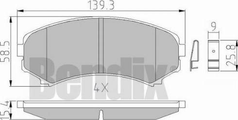 BENDIX 510440 - Тормозные колодки, дисковые, комплект unicars.by