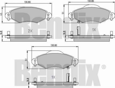 BENDIX 510452 - Тормозные колодки, дисковые, комплект unicars.by