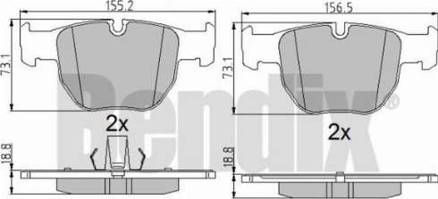 BENDIX 510467 - Тормозные колодки, дисковые, комплект unicars.by