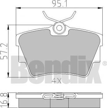 BENDIX 510404 - Тормозные колодки, дисковые, комплект unicars.by