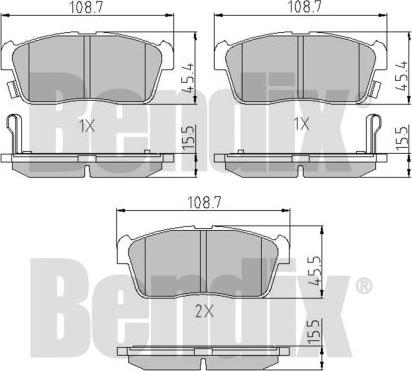 BENDIX 510406 - Тормозные колодки, дисковые, комплект unicars.by