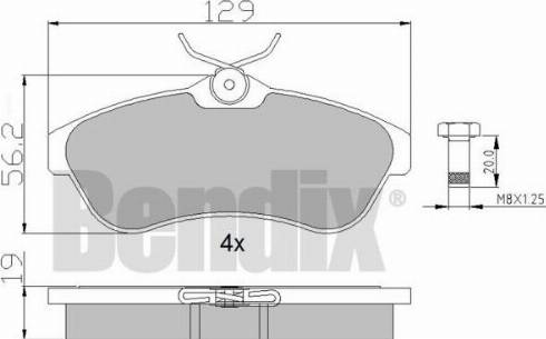 BENDIX 510408 - Тормозные колодки, дисковые, комплект unicars.by