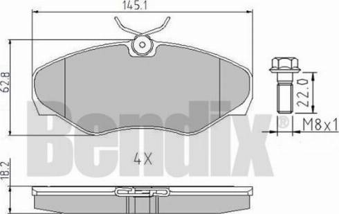 BENDIX 510403 - Тормозные колодки, дисковые, комплект unicars.by