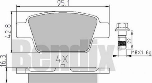 BENDIX 510410 - Тормозные колодки, дисковые, комплект unicars.by