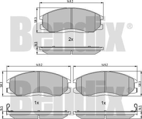 BENDIX 510418 - Тормозные колодки, дисковые, комплект unicars.by