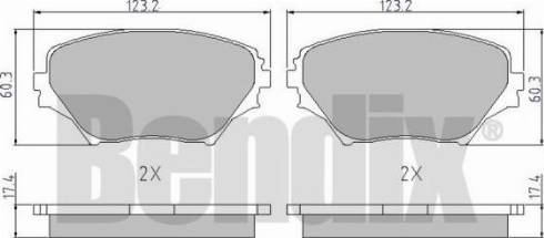 BENDIX 510420 - Тормозные колодки, дисковые, комплект unicars.by