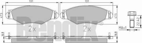 BENDIX 510422 - Тормозные колодки, дисковые, комплект unicars.by