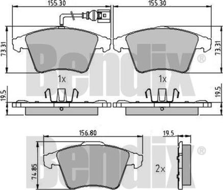 BENDIX 510479 - Тормозные колодки, дисковые, комплект unicars.by