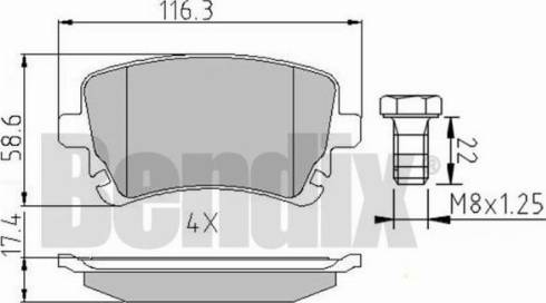 BENDIX 510478 - Тормозные колодки, дисковые, комплект unicars.by