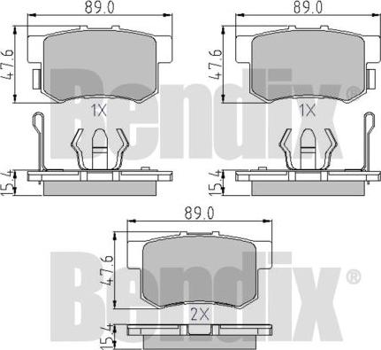 BENDIX 510591 - Тормозные колодки, дисковые, комплект unicars.by