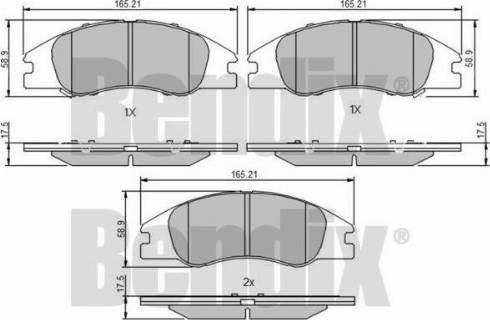 BENDIX 510541 - Тормозные колодки, дисковые, комплект unicars.by