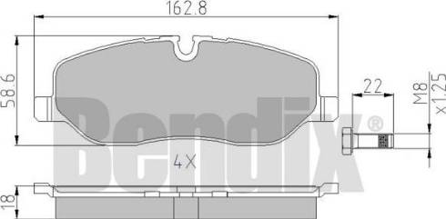 BENDIX 510543 - Тормозные колодки, дисковые, комплект unicars.by