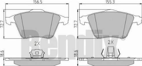 BENDIX 510554 - Тормозные колодки, дисковые, комплект unicars.by