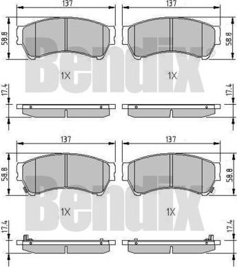 BENDIX 510568 - Тормозные колодки, дисковые, комплект unicars.by