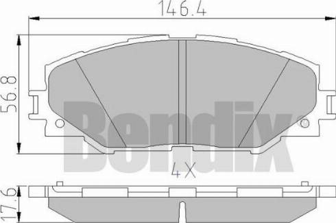 BENDIX 510500 - Тормозные колодки, дисковые, комплект unicars.by