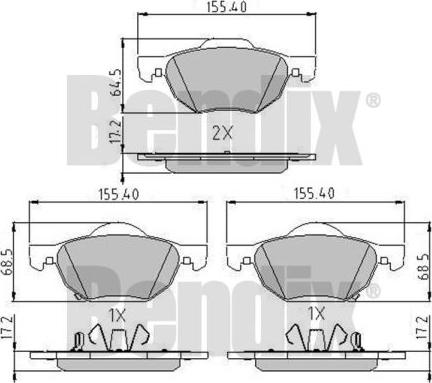 BENDIX 510502 - Тормозные колодки, дисковые, комплект unicars.by