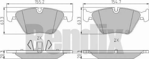 BENDIX 510507 - Тормозные колодки, дисковые, комплект unicars.by