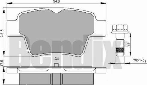 BENDIX 510514 - Тормозные колодки, дисковые, комплект unicars.by