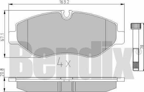 BENDIX 510517 - Тормозные колодки, дисковые, комплект unicars.by